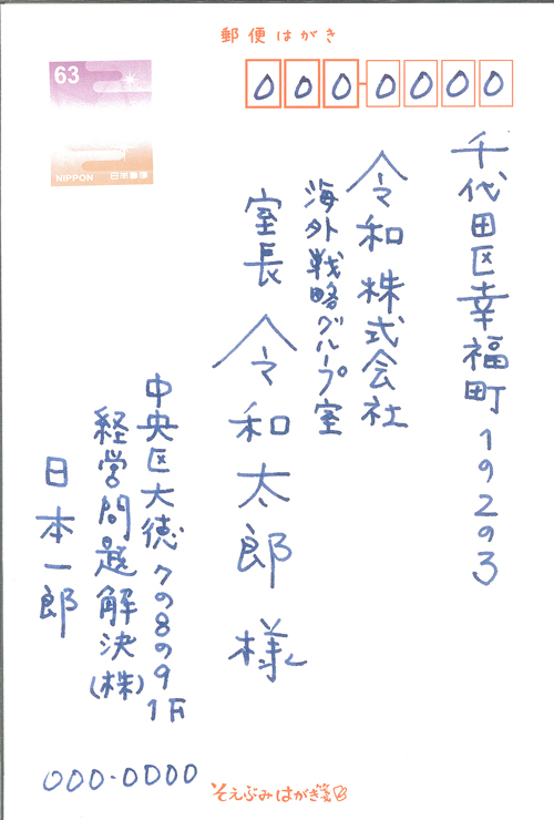 社長 名前知らない 宛名